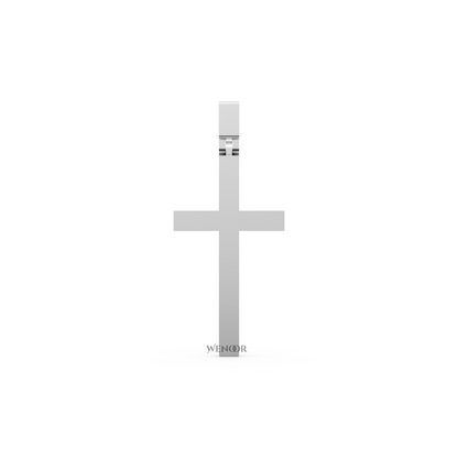 Unisex 14K/18K Yellow gold simple cross pendant necklace for men and women