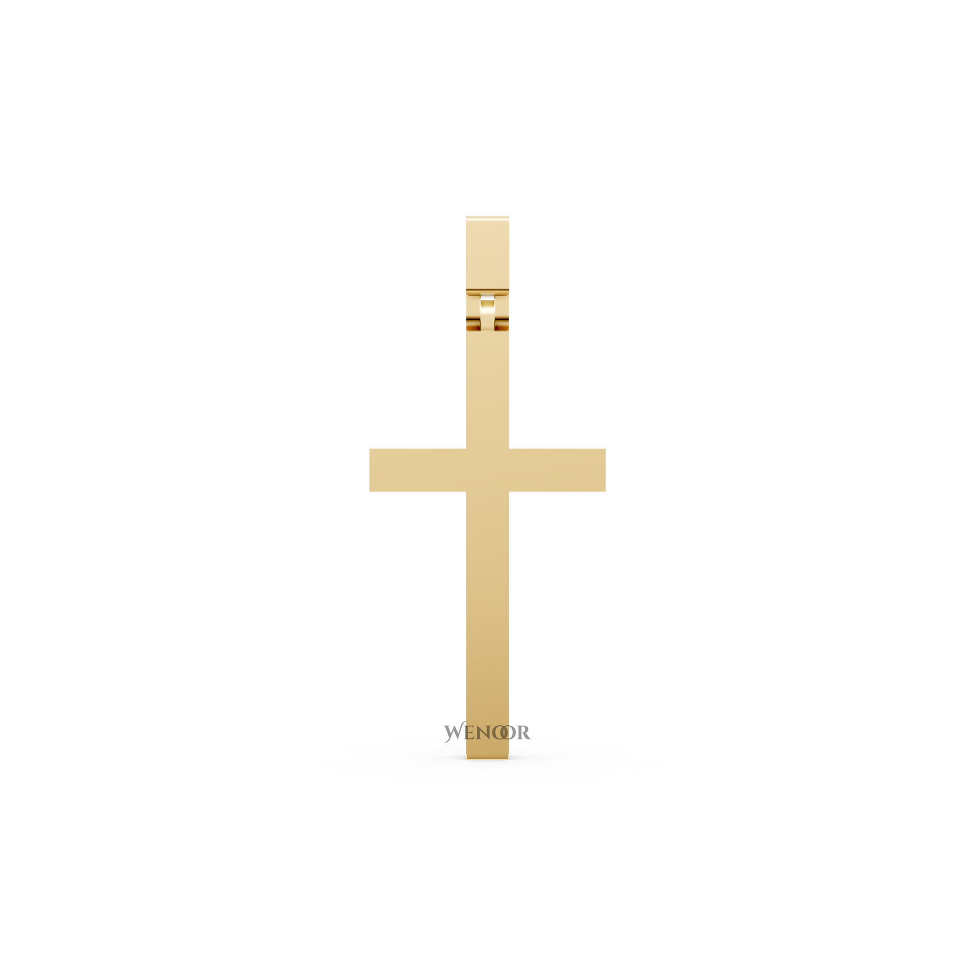 Unisex 14K/18K Yellow gold simple cross pendant necklace for men and women