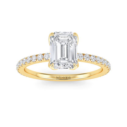 emerald cut lab grown diamond ring