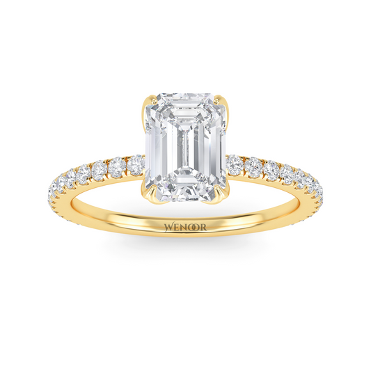 emerald cut lab grown diamond ring