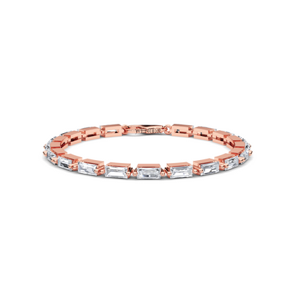 Luxury horizontal baguette diamond bracelet