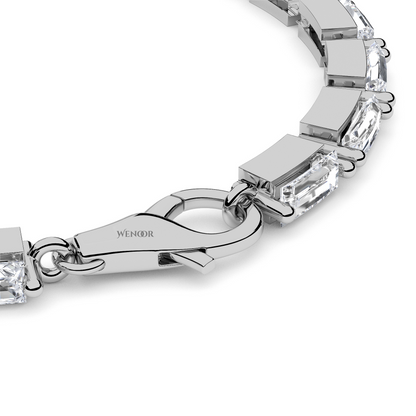 Modern baguette diamond tennis bracelet