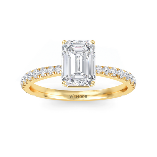 At Wenoor Emerald Cut Lab Grown Diamond Ring – 2ct Ethical Solitaire in  Gold | Sustainable Luxury