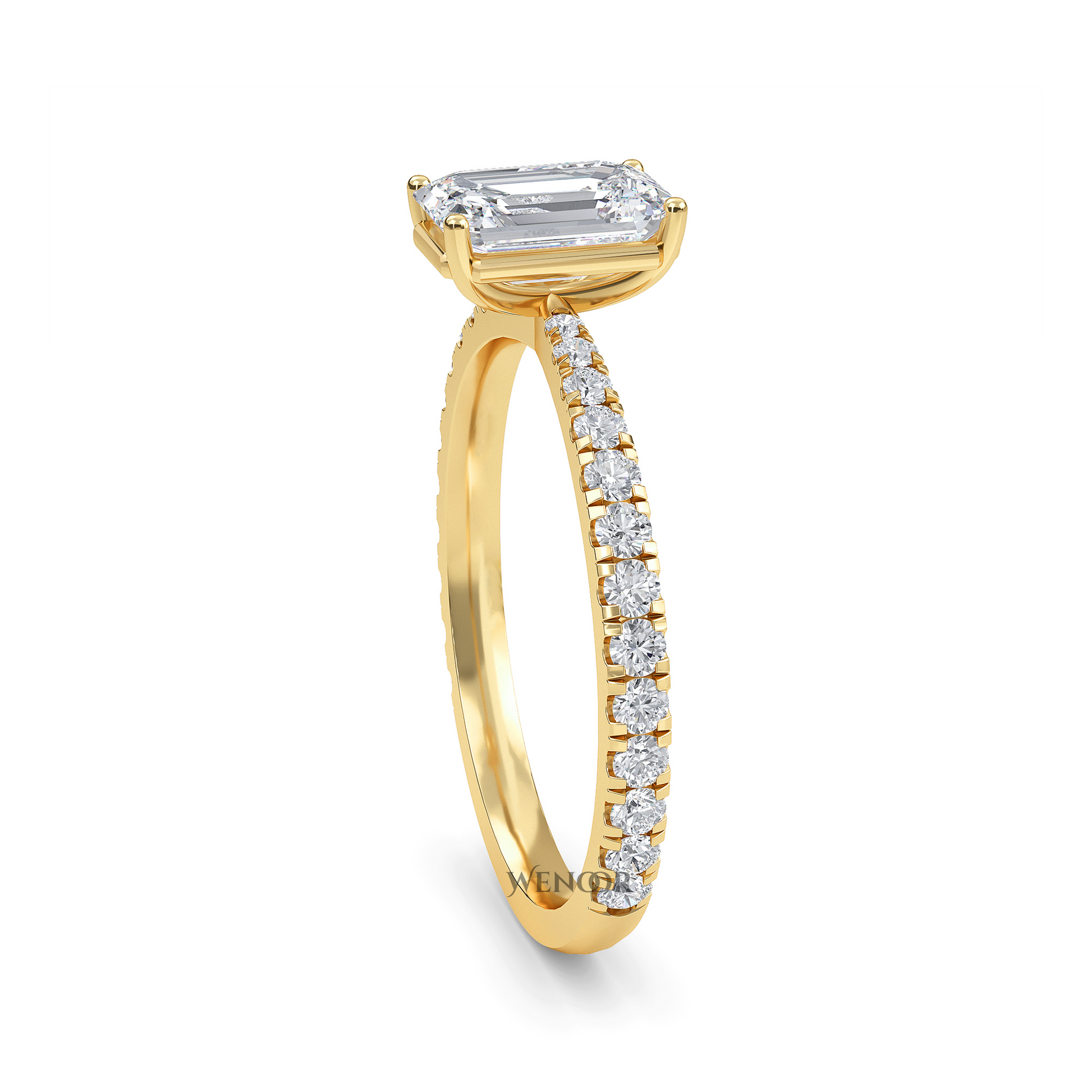 At Wenoor Emerald Cut Lab Grown Diamond Ring – 2ct Ethical Solitaire in  Gold | Sustainable Luxury