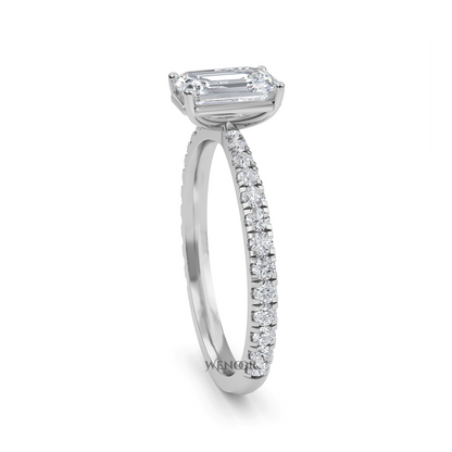At Wenoor Emerald Cut Lab Grown Diamond Ring – 2ct Ethical Solitaire in  Gold | Sustainable Luxury
