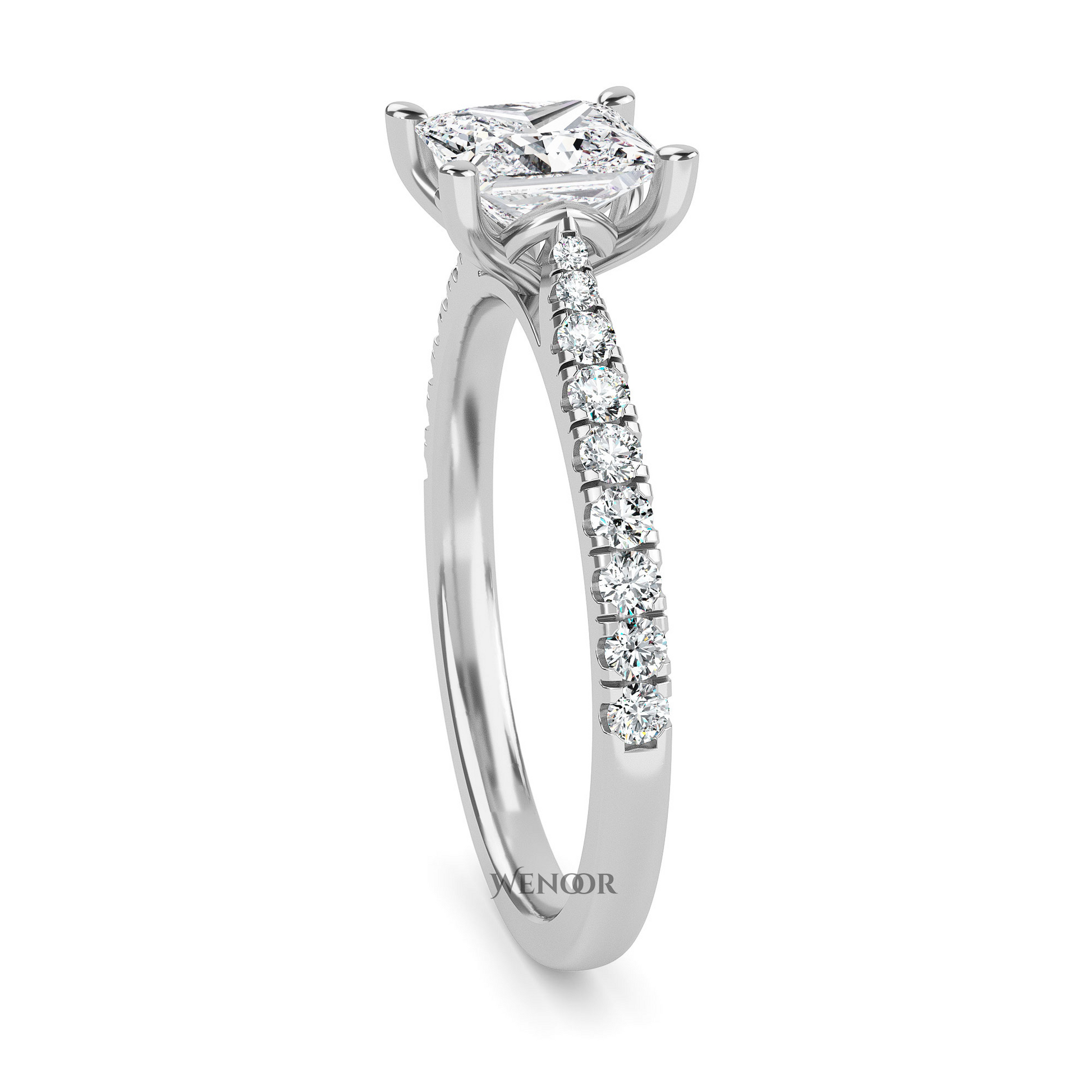 A princess cut lab diamond ring that’s as radiant and unique as your love story.