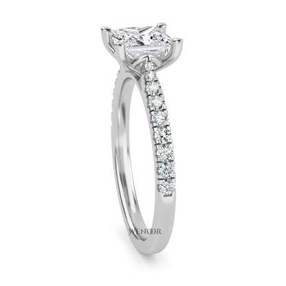 A princess cut lab diamond ring that’s as radiant and unique as your love story.