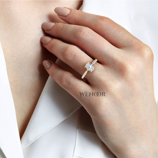 Elegant 2ct Oval Lab Diamond Ring Handcrafted Ethical Fine Jewelry for Engagements