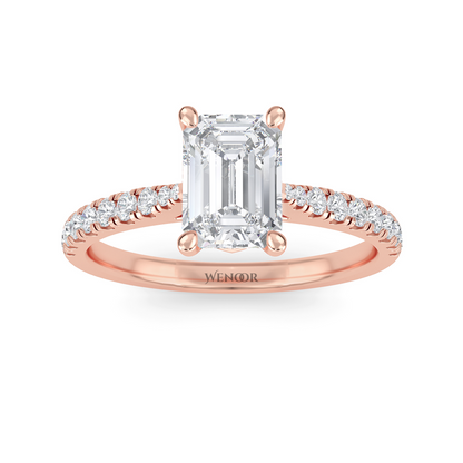 Kaylee Emerald Cut Lab Grown Diamond Accent Style Ring