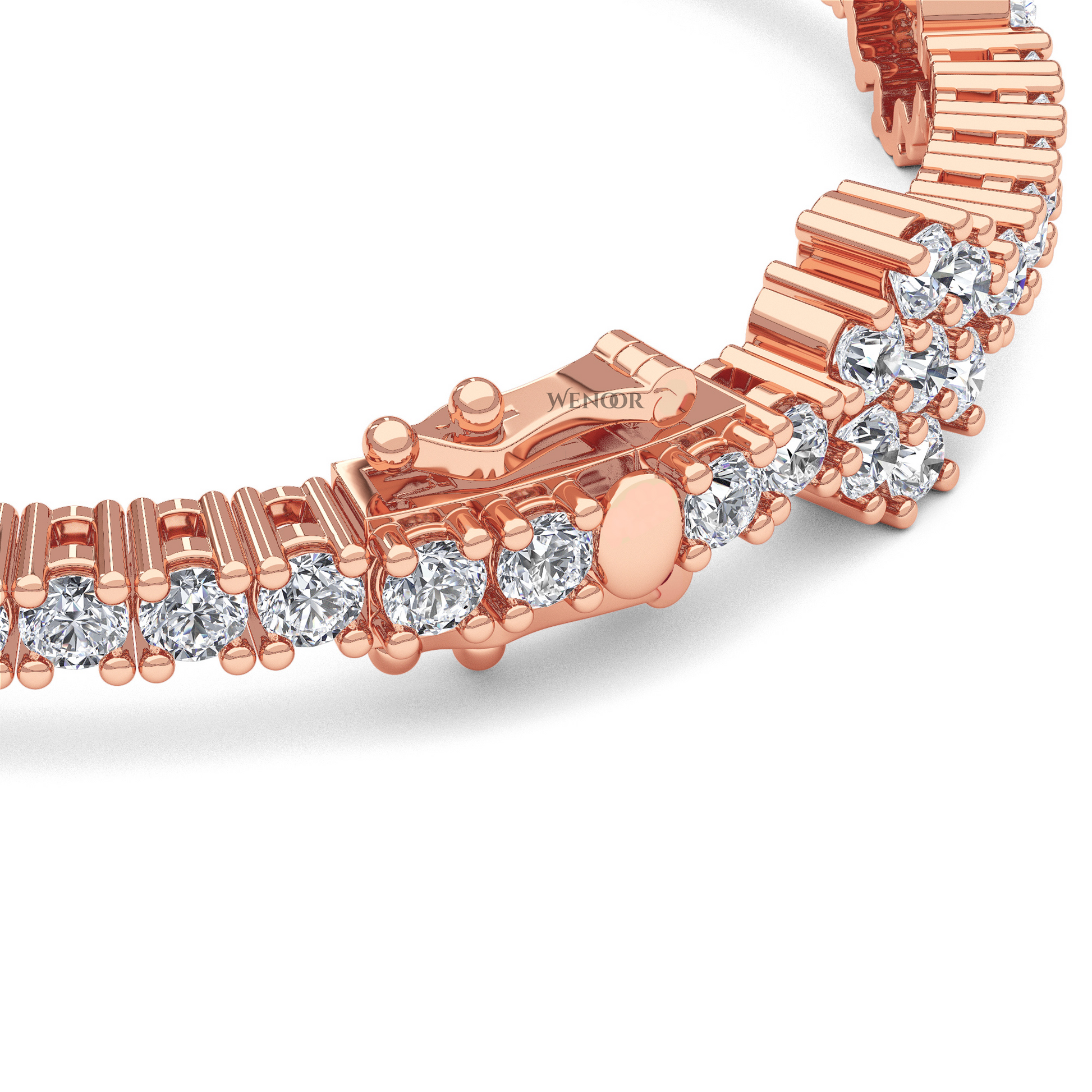 14K Gold Floral Tennis Bracelet with Round Lab Diamonds Bridal jewelry for weddings and anniversaries gift