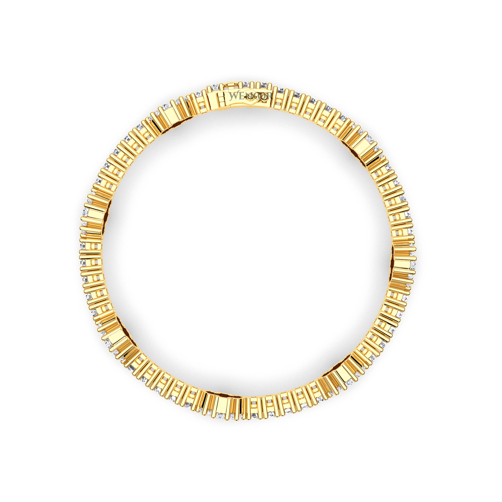 14K Gold Floral Tennis Bracelet with Round Lab Diamonds Bridal jewelry for weddings and anniversaries gift