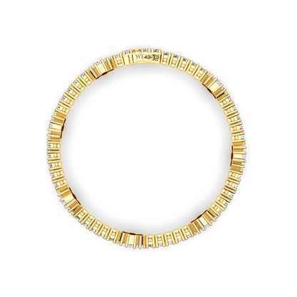 14K Gold Floral Tennis Bracelet with Round Lab Diamonds Bridal jewelry for weddings and anniversaries gift
