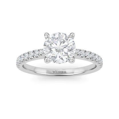 Luxury round brilliant lab grown diamond solitaire ring in 14k gold ethical engagement ring for women