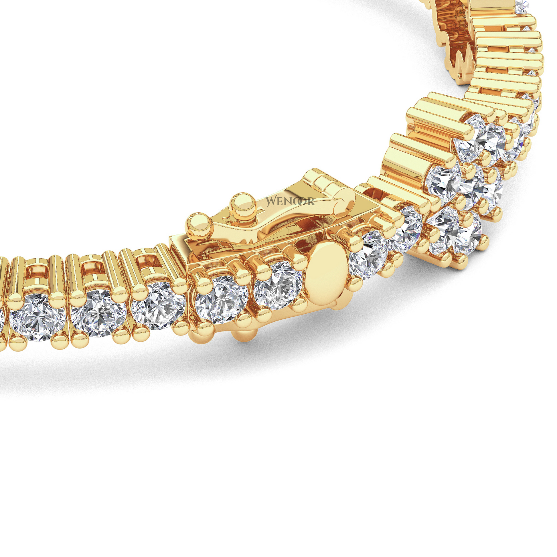 14K Gold Floral Tennis Bracelet with Round Lab Diamonds Bridal jewelry for weddings and anniversaries gift