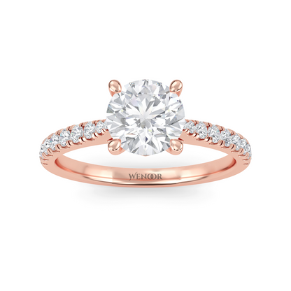 Luxury round brilliant lab grown diamond solitaire ring in 14k gold ethical engagement ring for women
