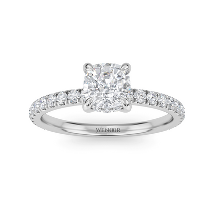 Designer Hidden Halo Cushion Cut Lab Grown Diamond Ring - Heirloom Quality Ethical Jewelry