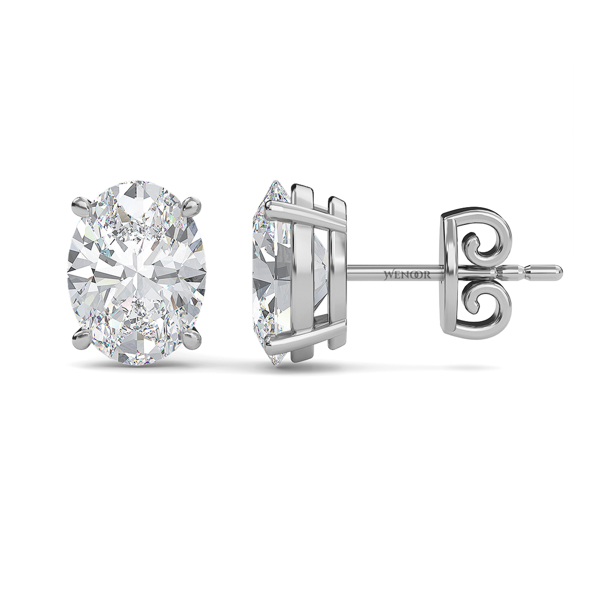 Oval lab diamond stud earrings in gold  ethical luxury for daily wear.