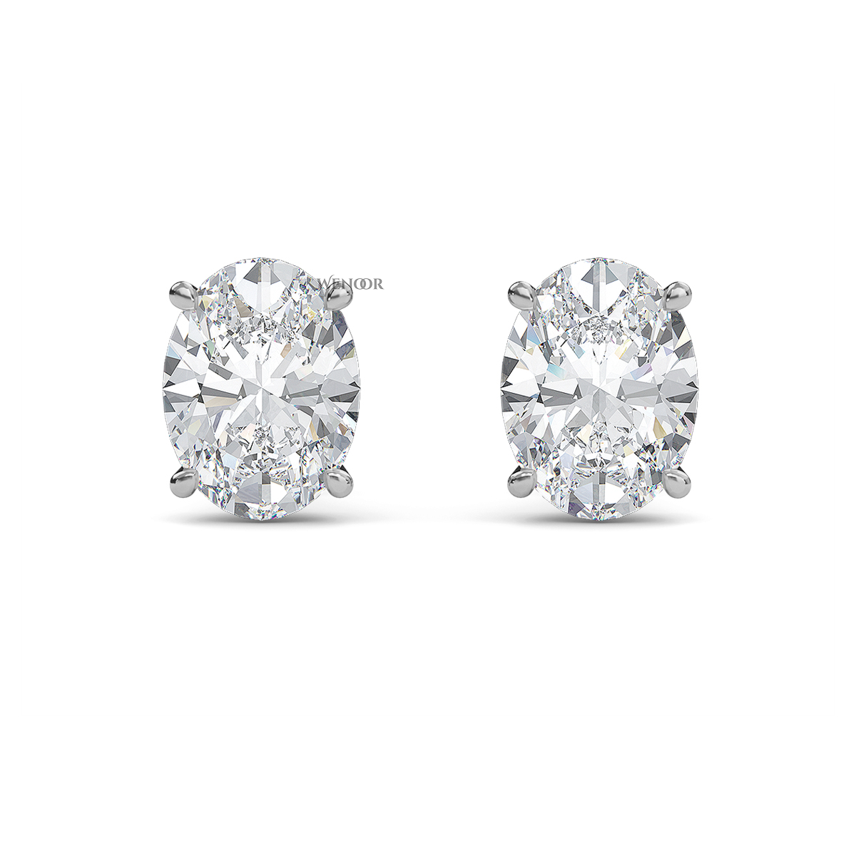 Oval lab diamond stud earrings in gold  ethical luxury for daily wear.