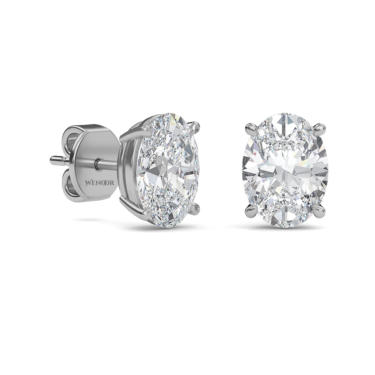 Oval lab diamond stud earrings in gold  ethical luxury for daily wear.