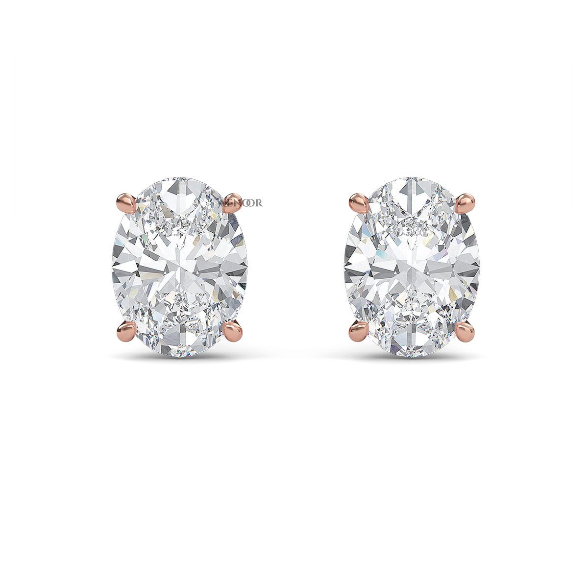 Oval lab diamond stud earrings in gold  ethical luxury for daily wear.