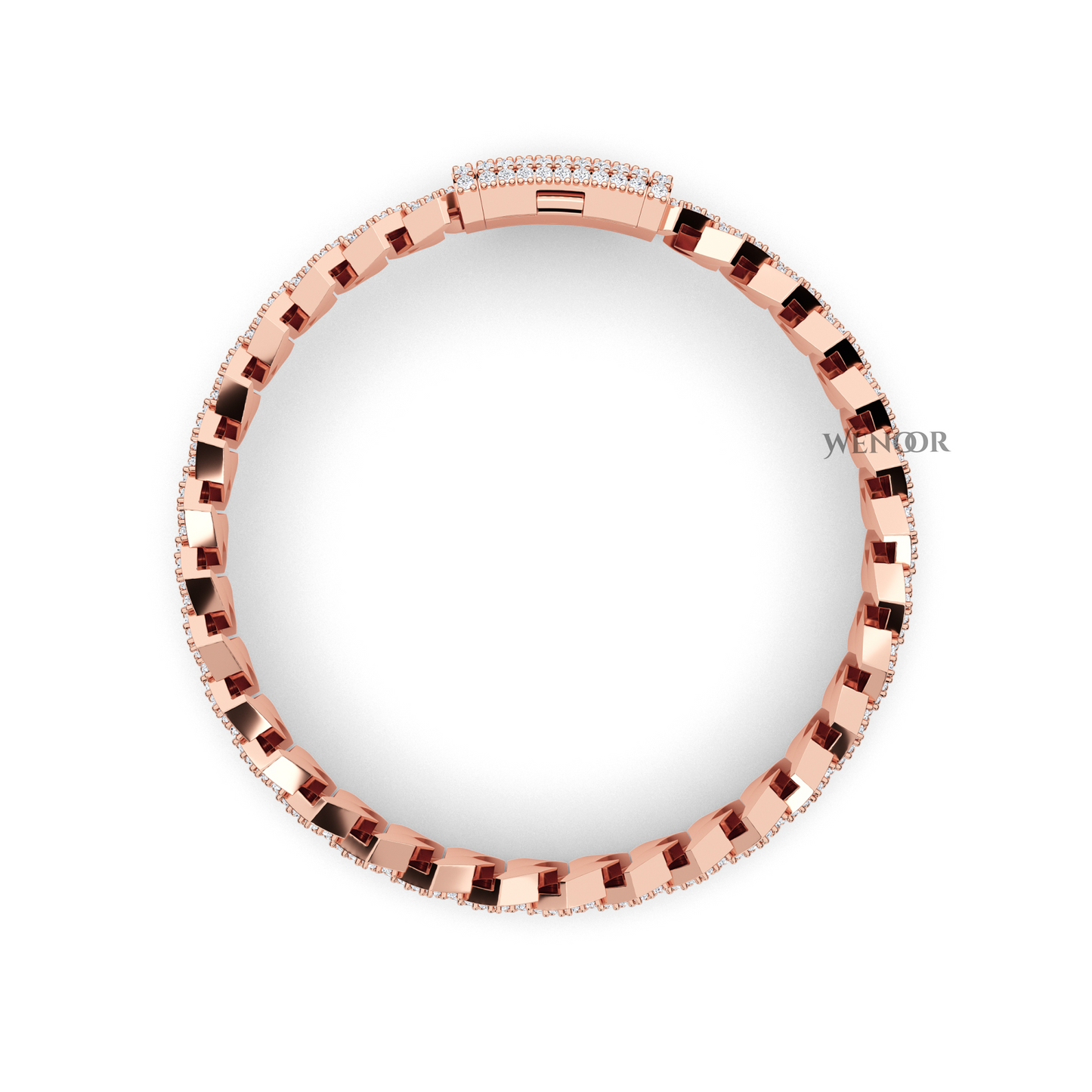 14K solid gold Miami Cuban link bracelet with lab diamonds, sparkling stones for luxurious unisex jewelry