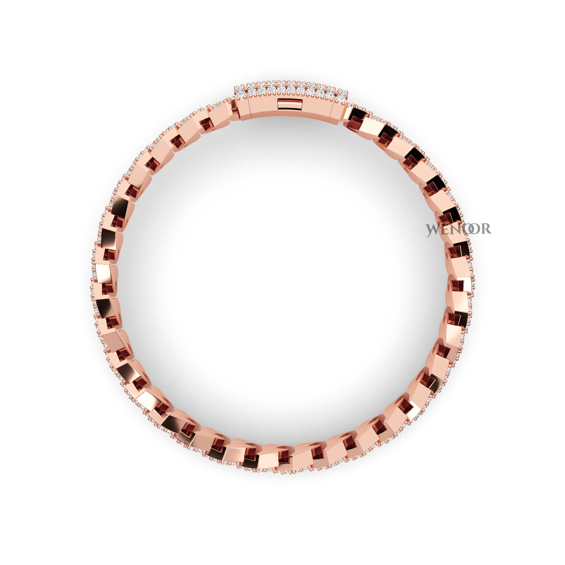 14K solid gold Miami Cuban link bracelet with lab diamonds, sparkling stones for luxurious unisex jewelry