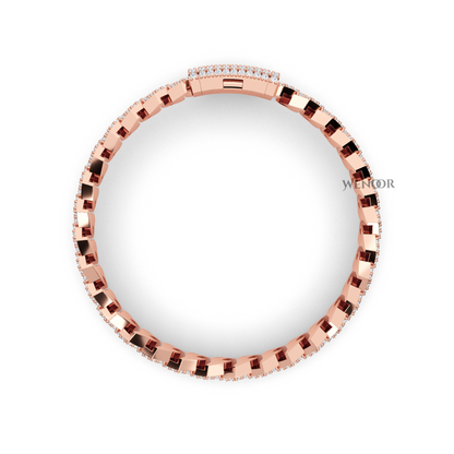 14K solid gold Miami Cuban link bracelet with lab diamonds, sparkling stones for luxurious unisex jewelry