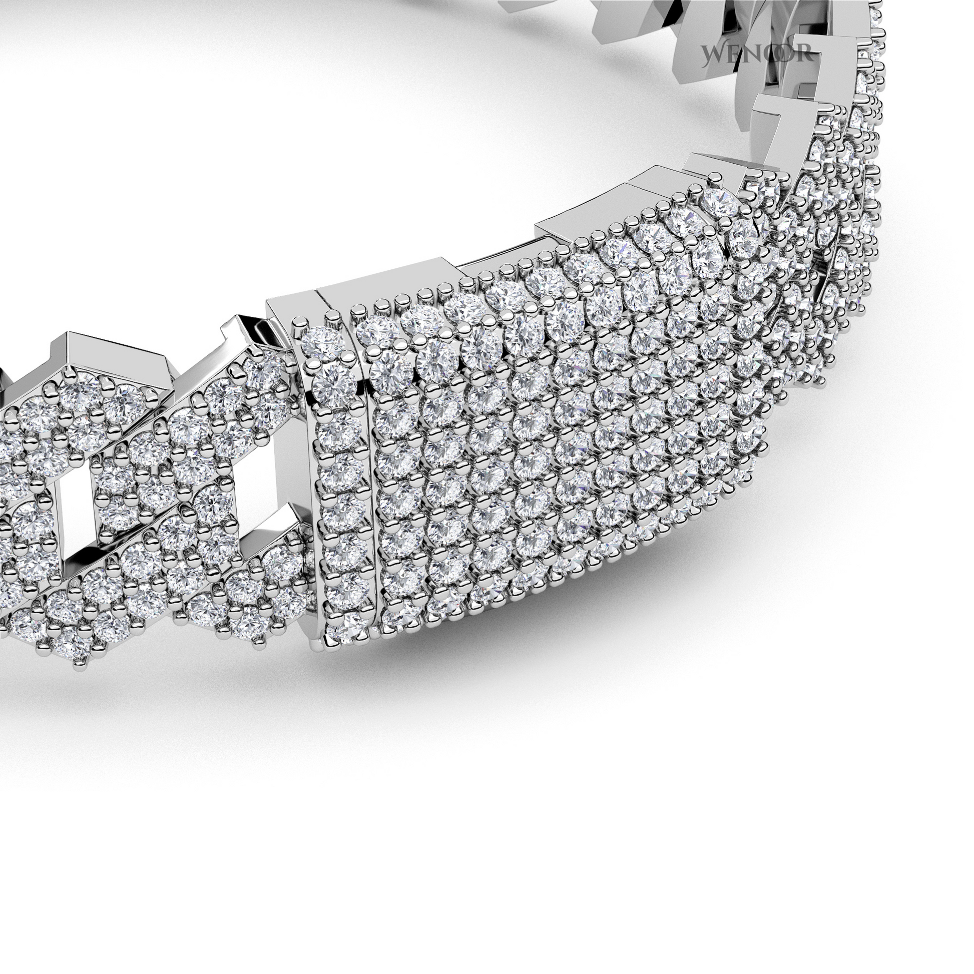 14K solid gold Miami Cuban link bracelet with lab diamonds, sparkling stones for luxurious unisex jewelry
