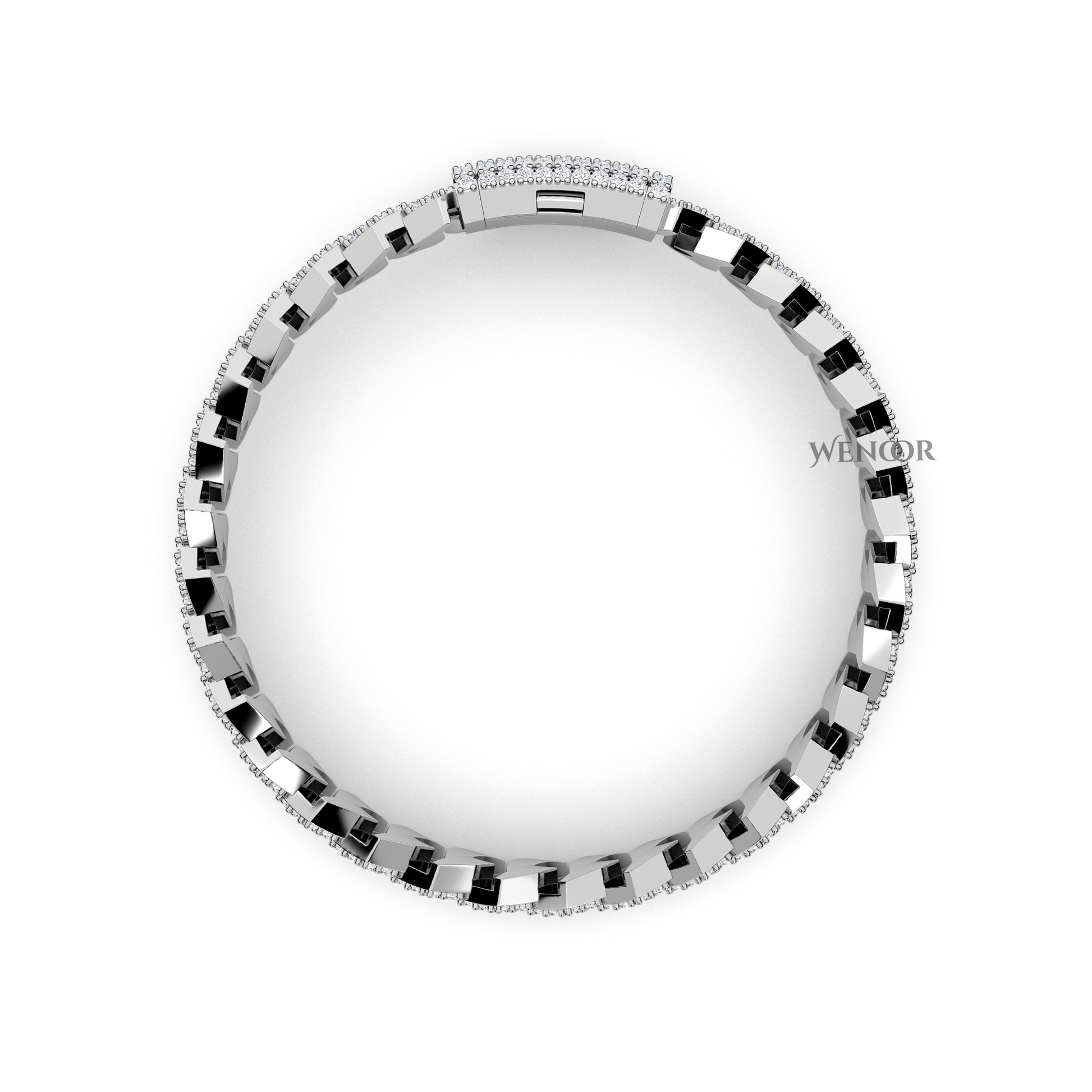 14K solid gold Miami Cuban link bracelet with lab diamonds, sparkling stones for luxurious unisex jewelry