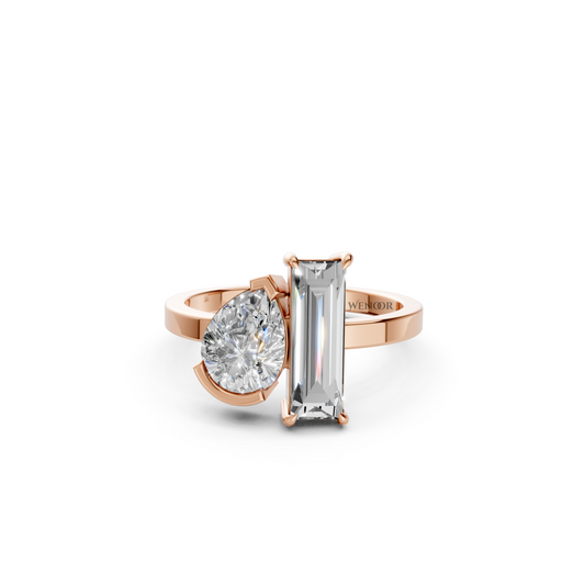 Pear and Emerald Cut Lab Diamond Toi et Moi Ring – Ethical Gold Jewelry