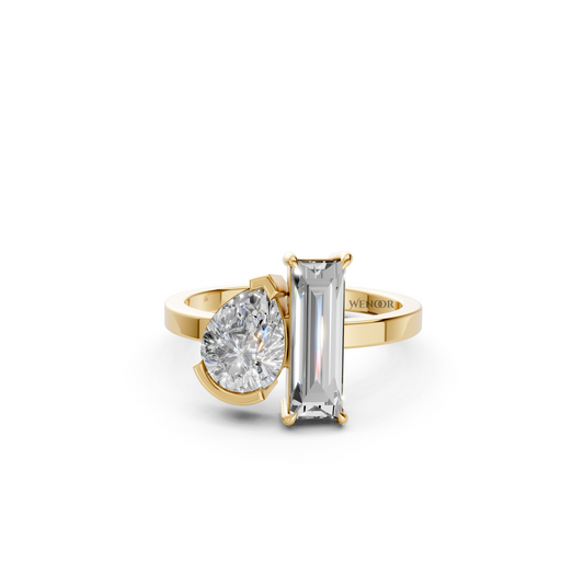 Pear and Emerald Cut Lab Diamond Toi et Moi Ring – Ethical Gold Jewelry