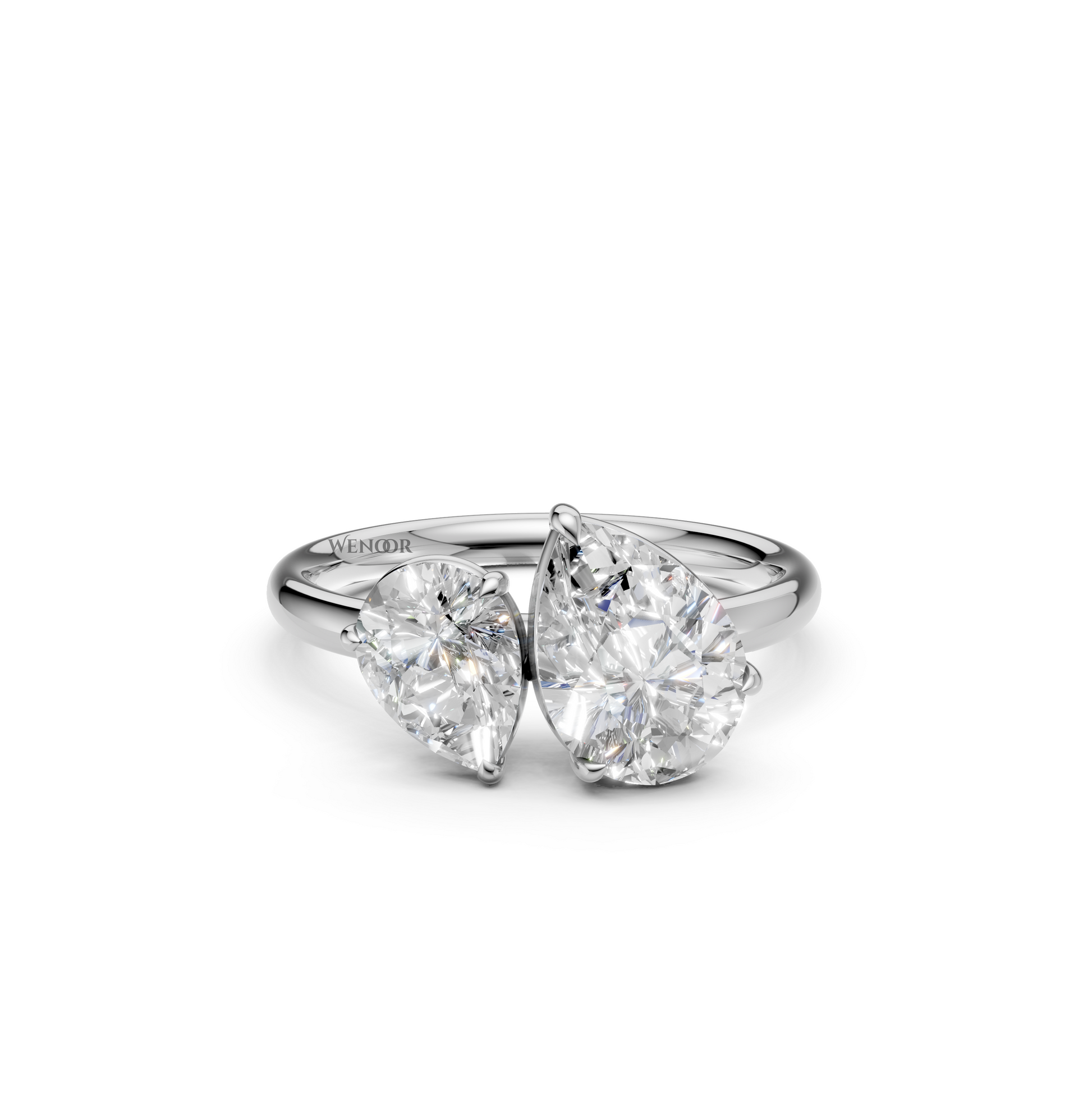 Two Pear Cut Lab Diamond Toi et Moi Ring in Gold