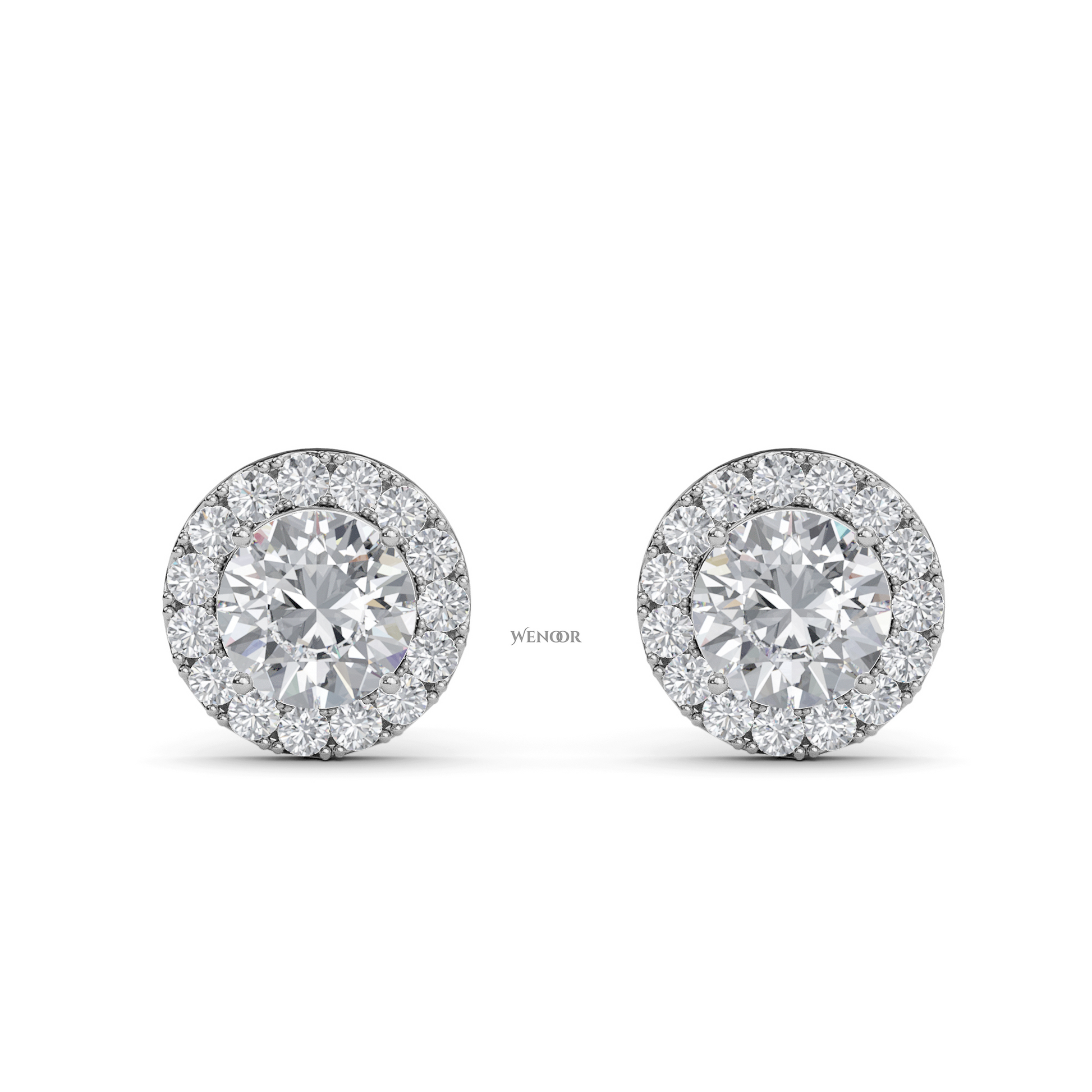Round cut halo diamond stud earrings by Michael Kors - ethical luxury jewelry
