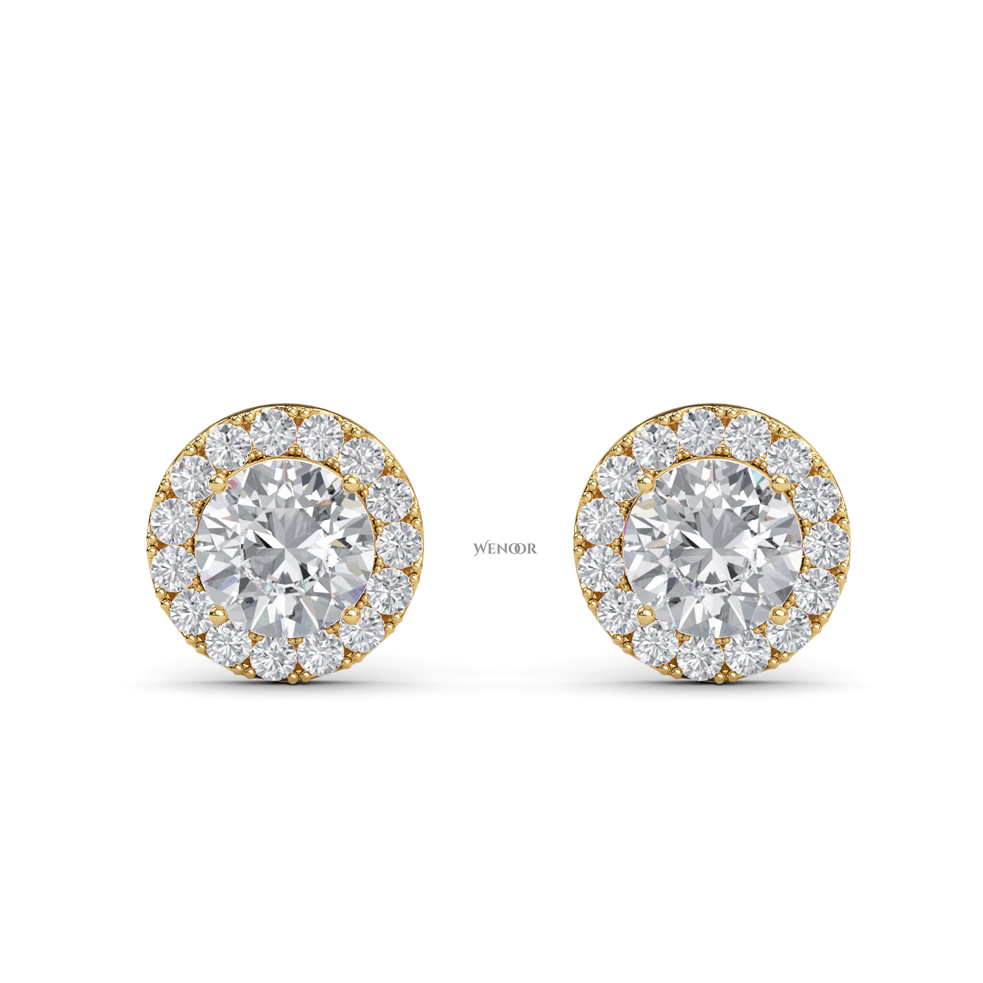 Round cut halo diamond stud earrings by Michael Kors - ethical luxury jewelry