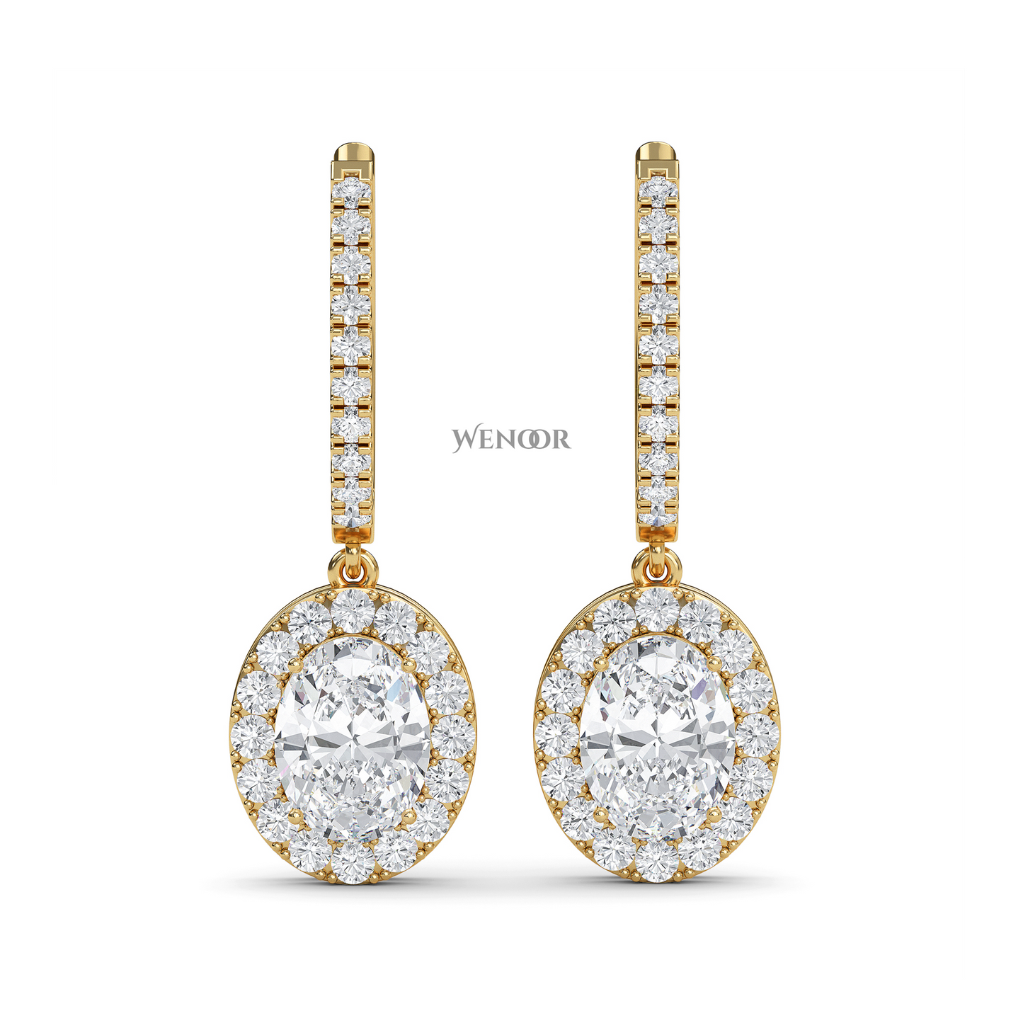 Trending drop Lab Grown Diamond Yellow Gold earrings