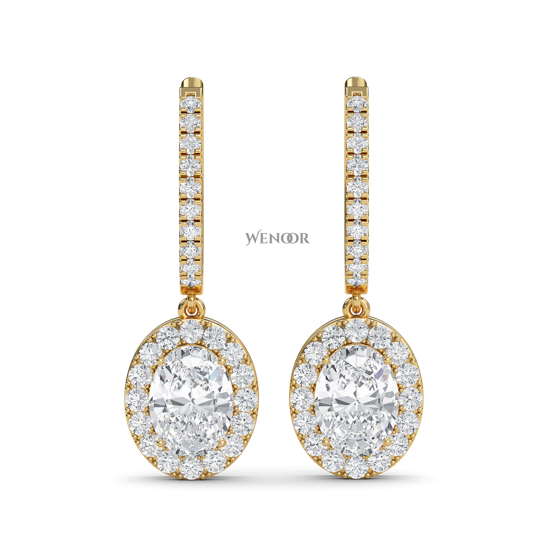 Trending drop Lab Grown Diamond Yellow Gold earrings