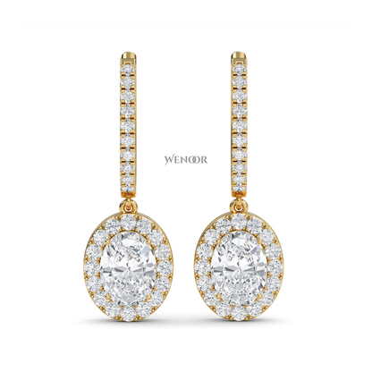 Trending drop Lab Grown Diamond Yellow Gold earrings
