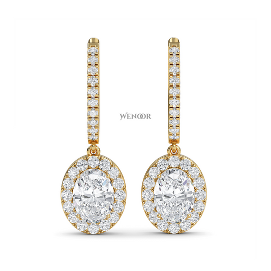 Trending drop Lab Grown Diamond Yellow Gold earrings