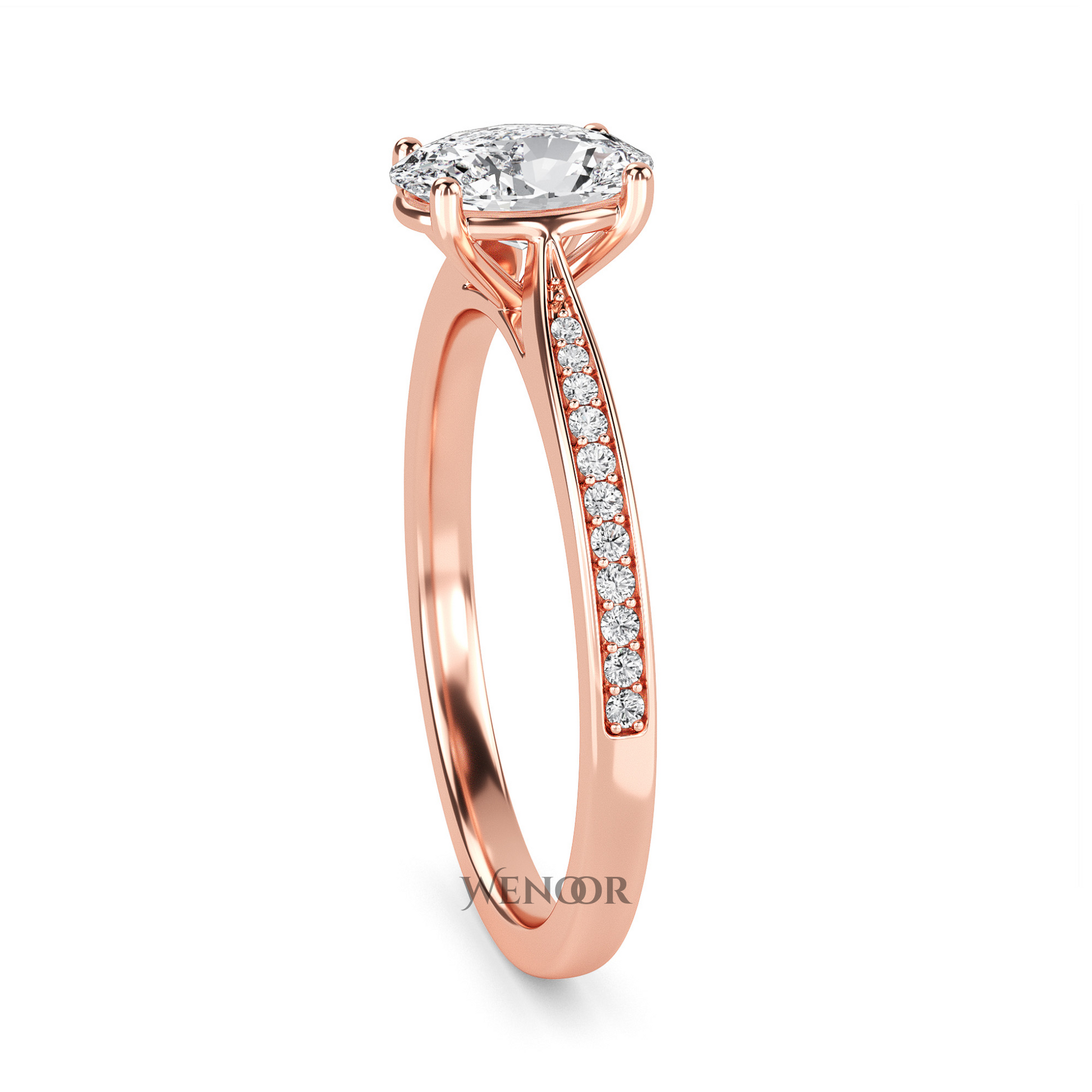oval cut engagement rings rose gold​