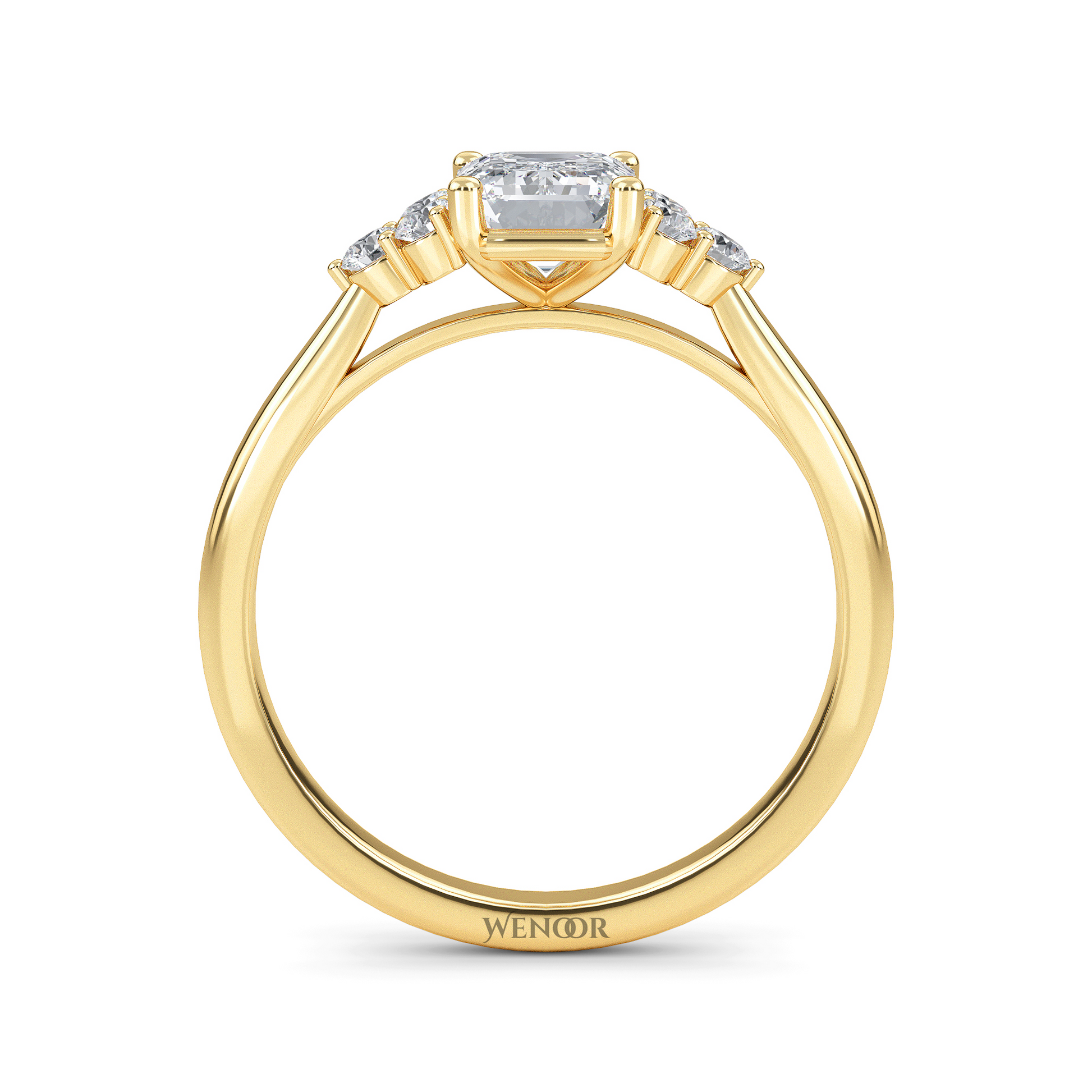 Lab-created emerald cut engagement ring