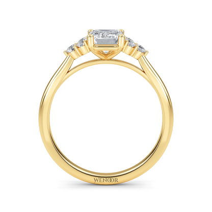 Lab-created emerald cut engagement ring