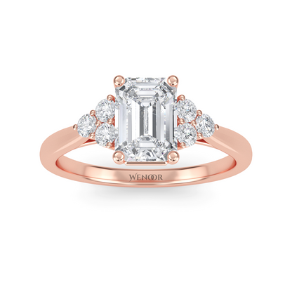 Affordable emerald cut lab diamond ring
