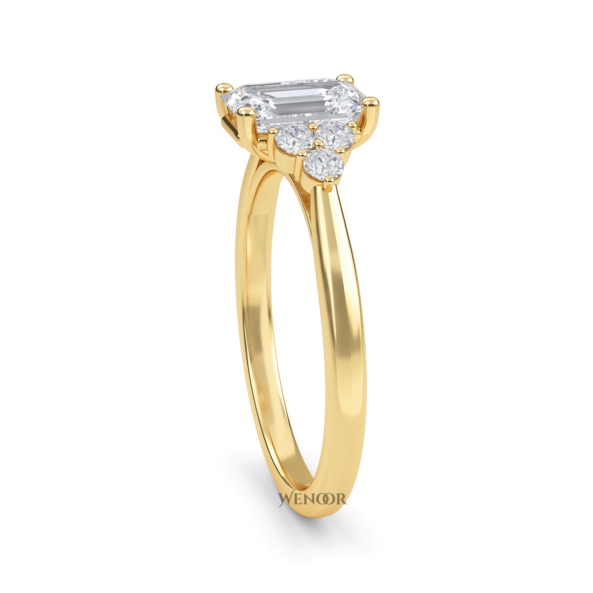 Emerald cut lab-grown diamond ring
