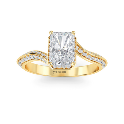 Radiant cut lab diamond ring