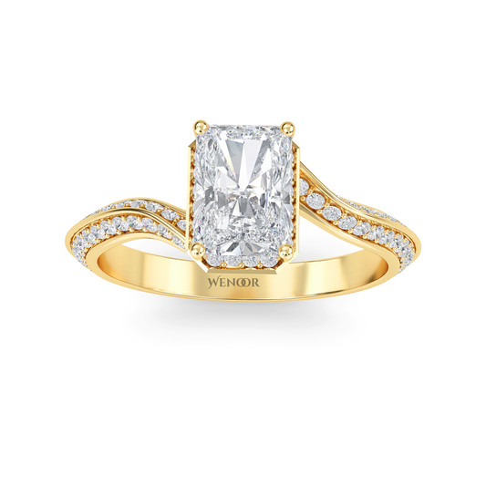 Radiant cut lab diamond ring