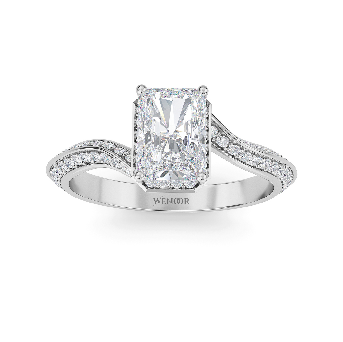 wedding band for radiant cut engagement ring