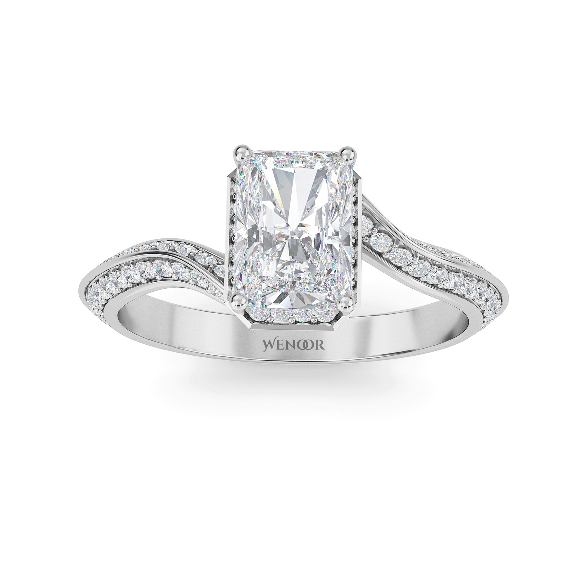 wedding band for radiant cut engagement ring