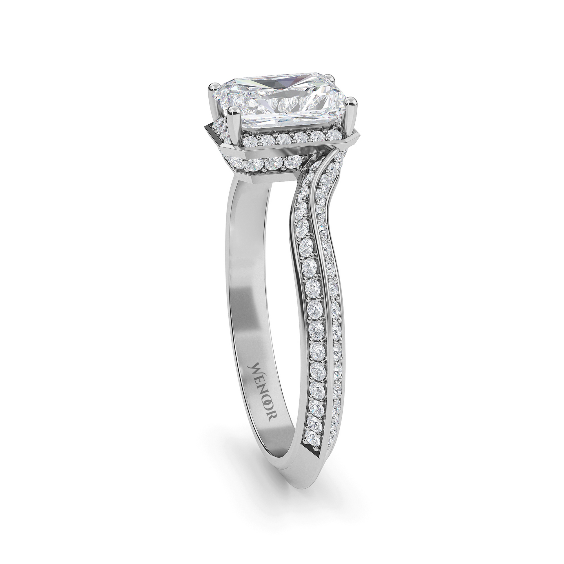 gold radiant cut engagement rings
