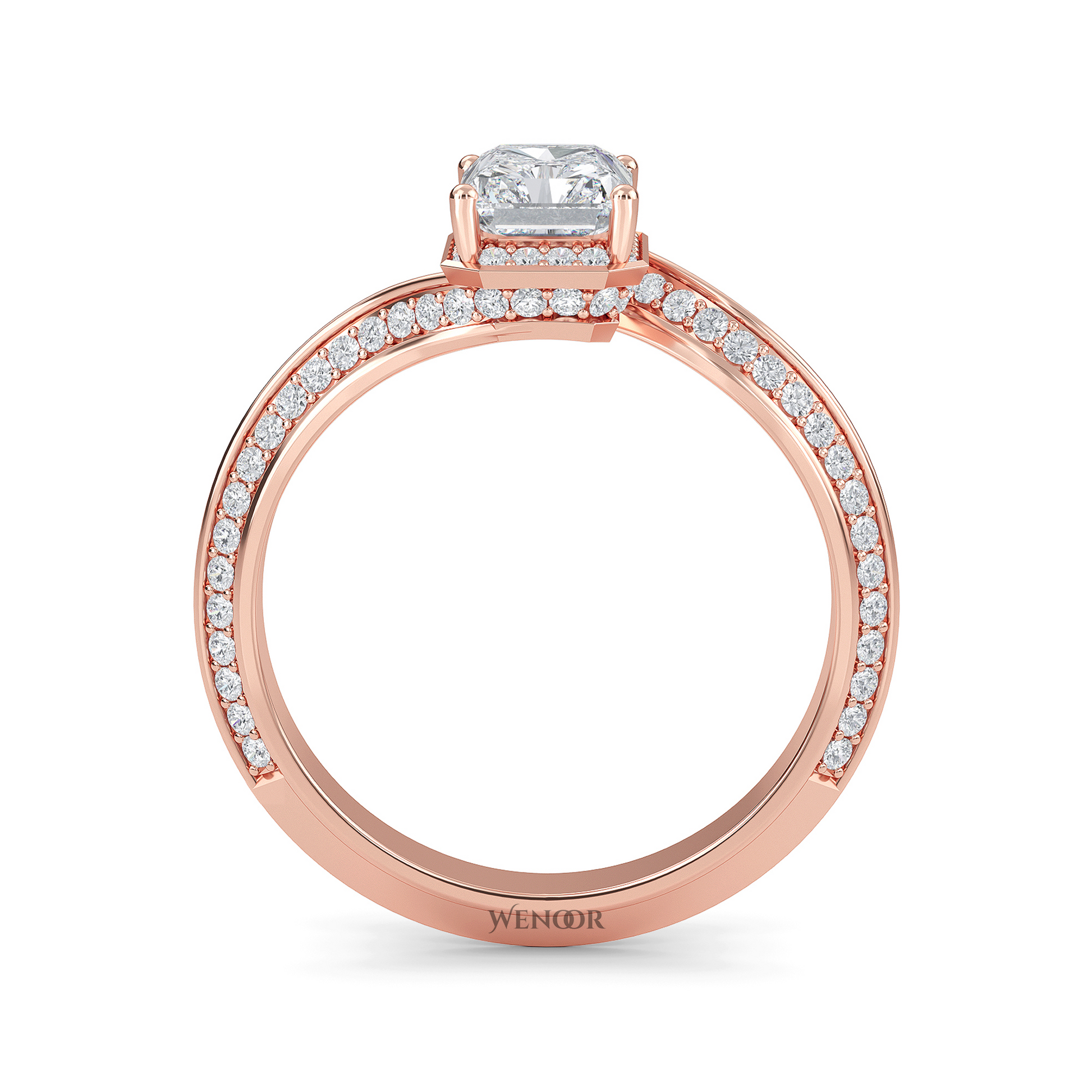 best wedding band for radiant cut engagement ring