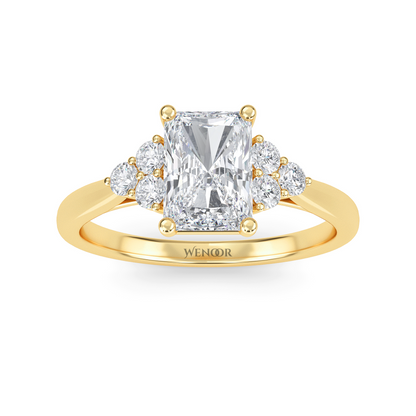 Harper Radiant Cut Lab Grown Diamond Accent Ring For Women's
